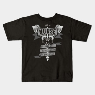 Funny 75th Birthday Nurse Gift Idea Kids T-Shirt